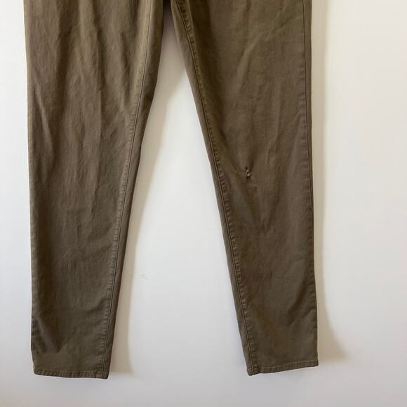 Rag & Bone Army Green Distressed Fit 2 Slim Fit Stretch Twill Chino Pant Men 34 - Picture 3 of 16